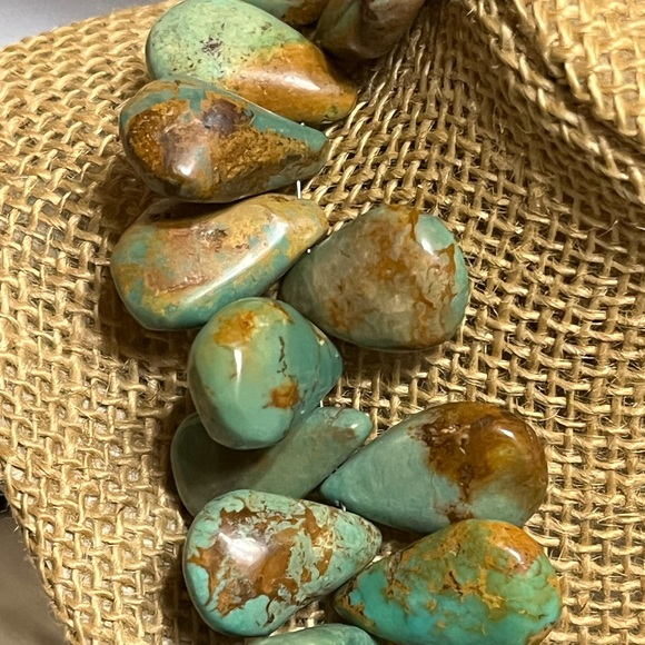 Vintage Green Turquoise Sterling Necklace - Picture 9 of 14